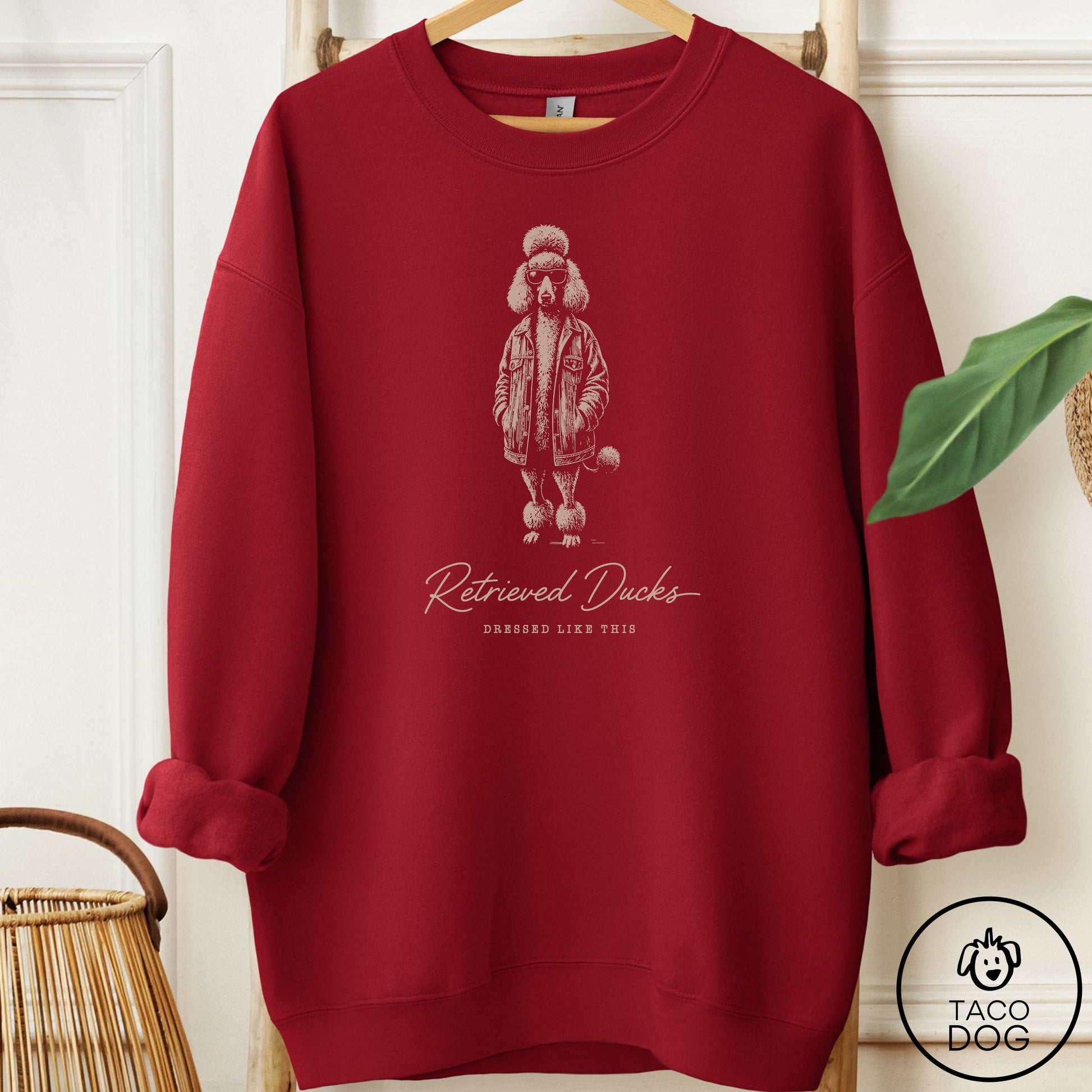 Poodle Cool Sweatshirt Garnet Taco-Dog