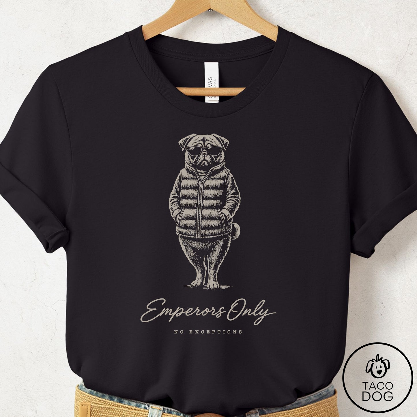 Pug Cool T-Shirt Black Taco-Dog
