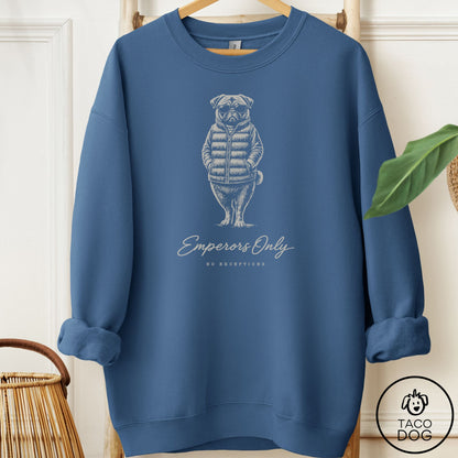 Pug Cool Sweatshirt Indigo Blue Taco-Dog