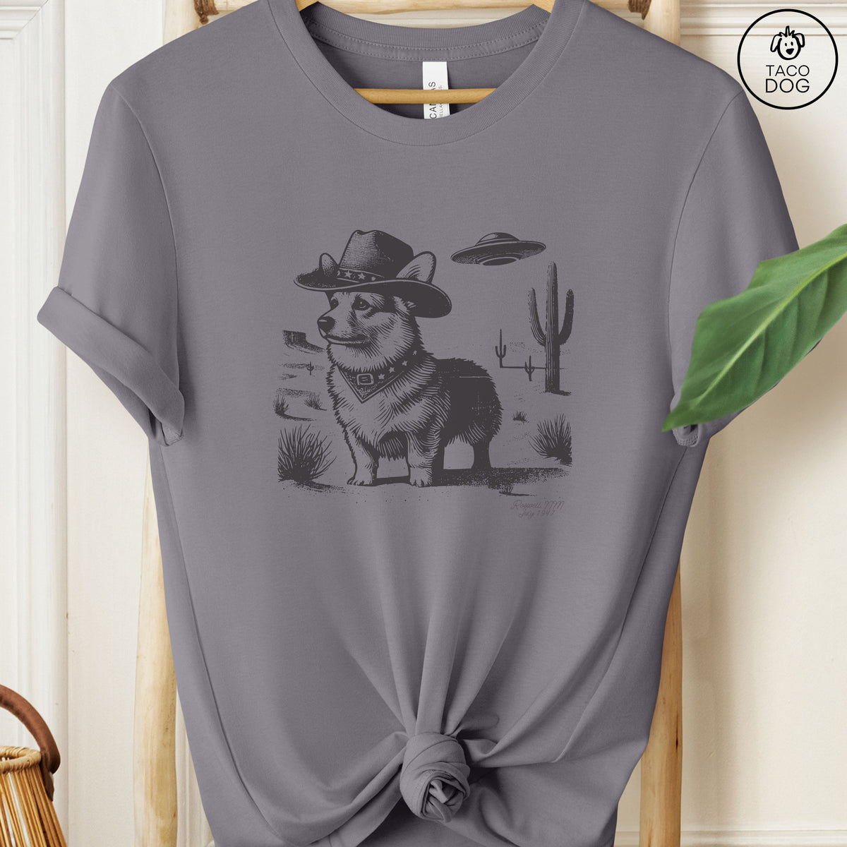 Corgi Cowboy Ink Space Cowboy UFO T-Shirt Storm Taco-Dog