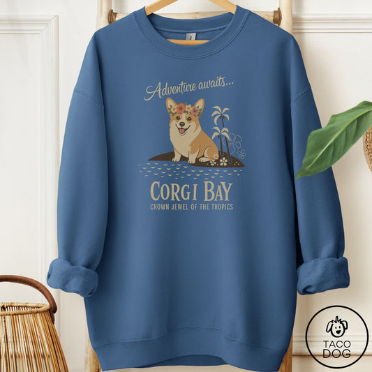 Corgi Bay Sweatshirt Indigo Blue Taco-Dog