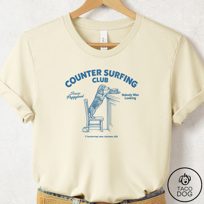 Dachshund Counter Surfing Club T-Shirt Natural S Taco-Dog