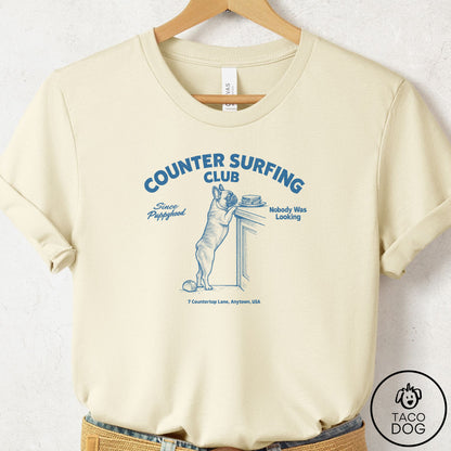 French Bulldog Frenchie Counter Surfing Club T-Shirt Natural S Taco-Dog