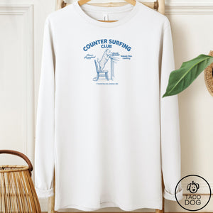Westie Counter Surfing Club Long Sleeve Tee White Taco-Dog