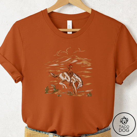 Dachshund 1950s Cowboy T-Shirt Autumn Taco-Dog