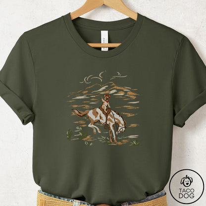 French Bulldog Frenchie 1950s Cowboy T-Shirt Military Green Taco-Dog