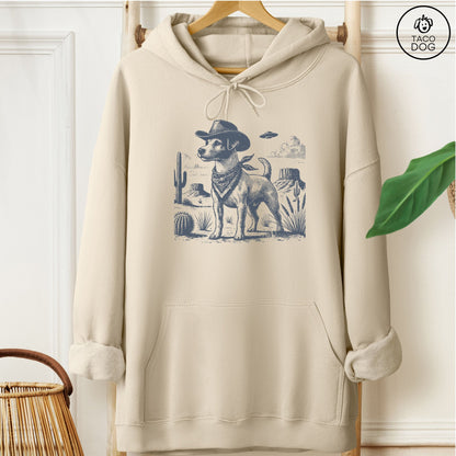 Jack Russell Cowboy UFO Hoodie Sand Taco-Dog