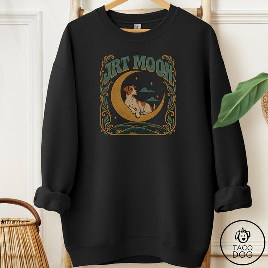 Jack Russell Crescent Moon Sweatshirt Black Taco-Dog