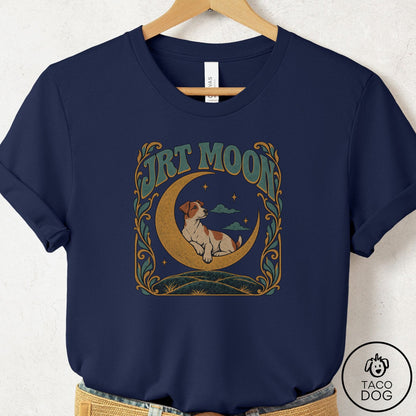Jack Russell Crescent Moon T-Shirt Navy Taco-Dog