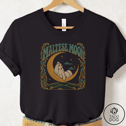 Maltese Crescent Moon T-Shirt Black Taco-Dog