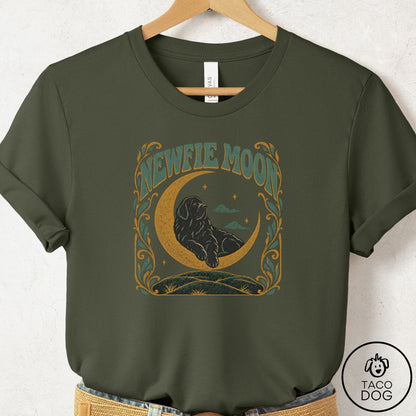 Newfoundland Crescent Moon T-Shirt Military Green Taco-Dog