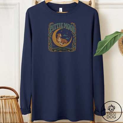 Pitbull Crescent Moon Long Sleeve Tee Navy Taco-Dog