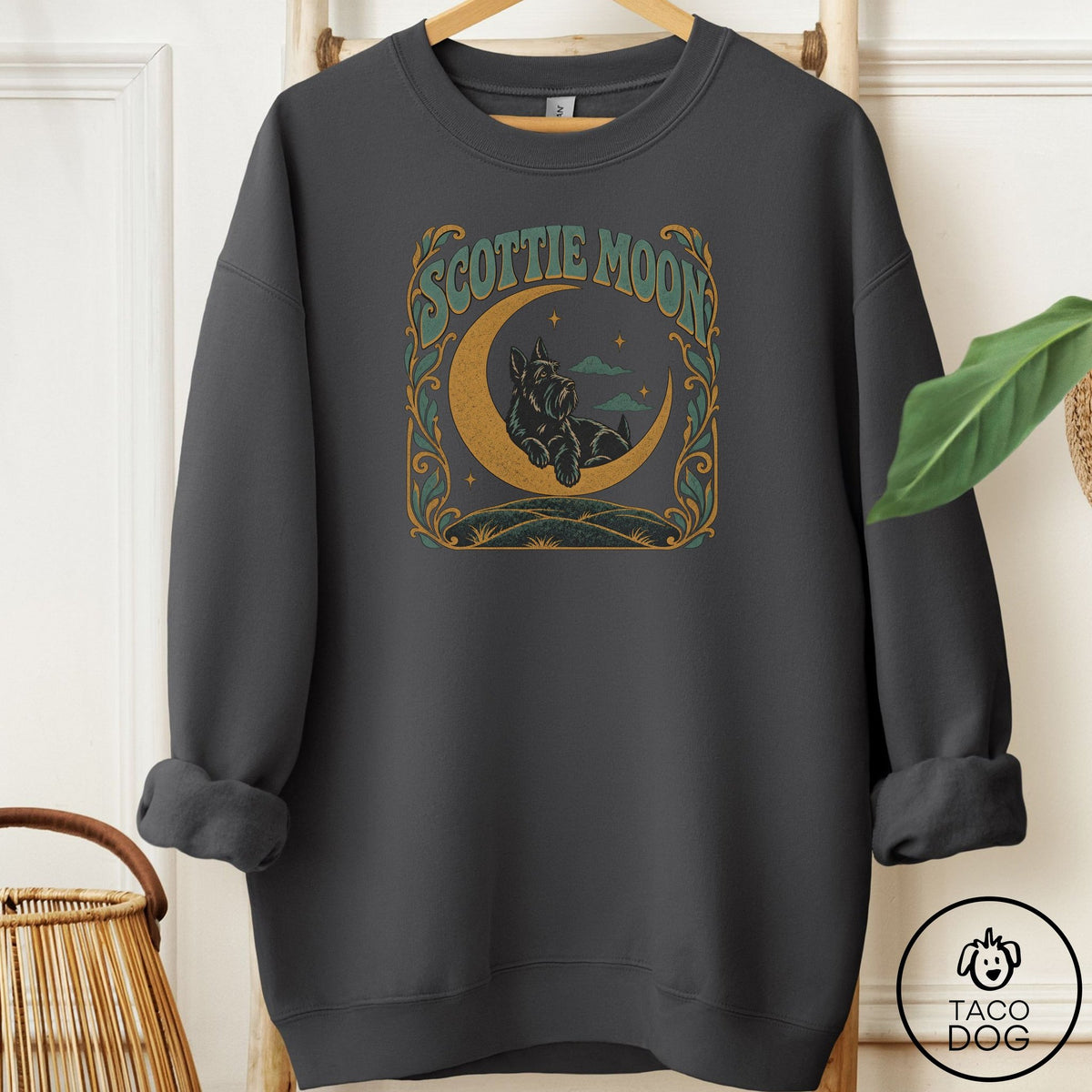 Scottie Crescent Moon Sweatshirt Charcoal Taco-Dog