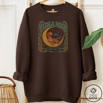 Vizsla Crescent Moon Sweatshirt Dark Chocolate Taco-Dog