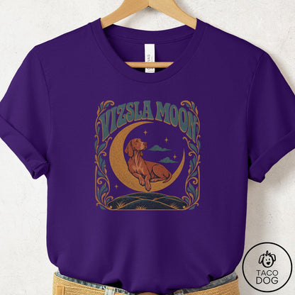 Vizsla Crescent Moon T-Shirt Team Purple Taco-Dog