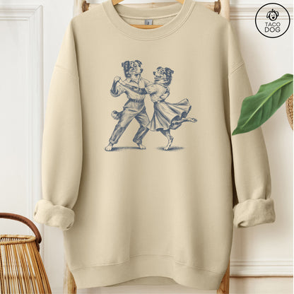 Australian Shepherd Dancing Sweatshirt Sand Taco-Dog