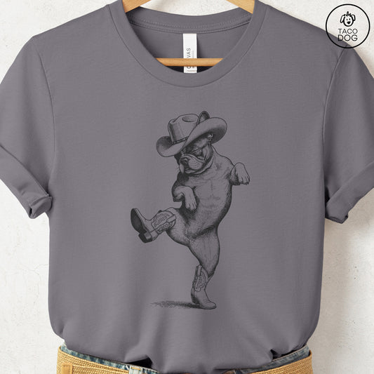 French Bulldog Frenchie Dancing Boots T-Shirt Storm S Taco-Dog