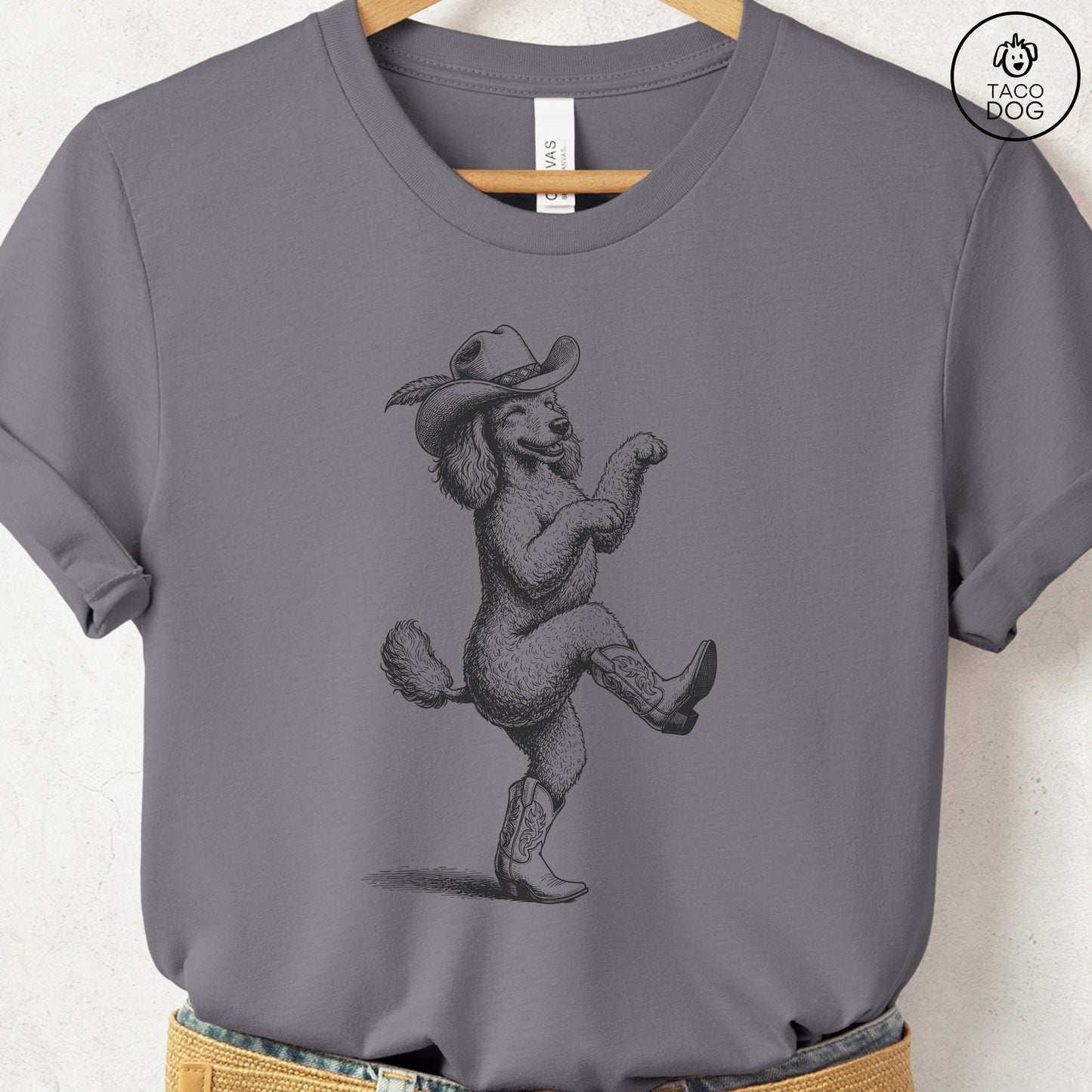 Poodle Dancing Boots T-Shirt Storm S Taco-Dog