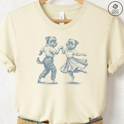 Brussels Griffon Dancing T-Shirt Natural Taco-Dog