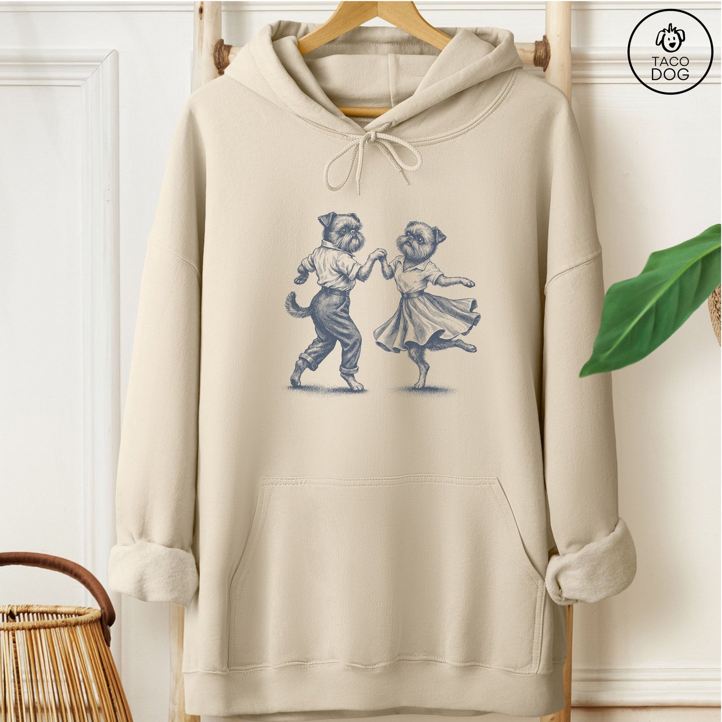 Brussels Griffon Dancing Hoodie Sand Taco-Dog