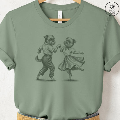 Brussels Griffon Dancing T-Shirt Sage Taco-Dog