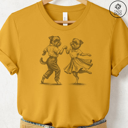 Brussels Griffon Dancing T-Shirt Mustard Taco-Dog
