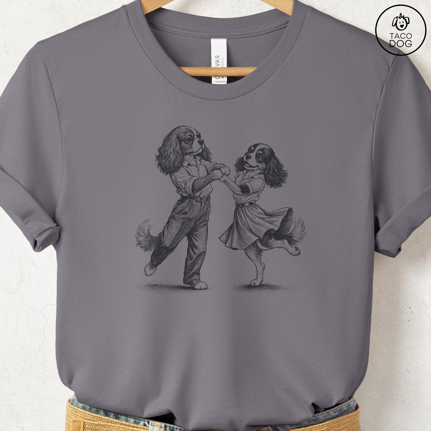Cavalier King Charles Spaniel Dancing T-Shirt Storm Taco-Dog
