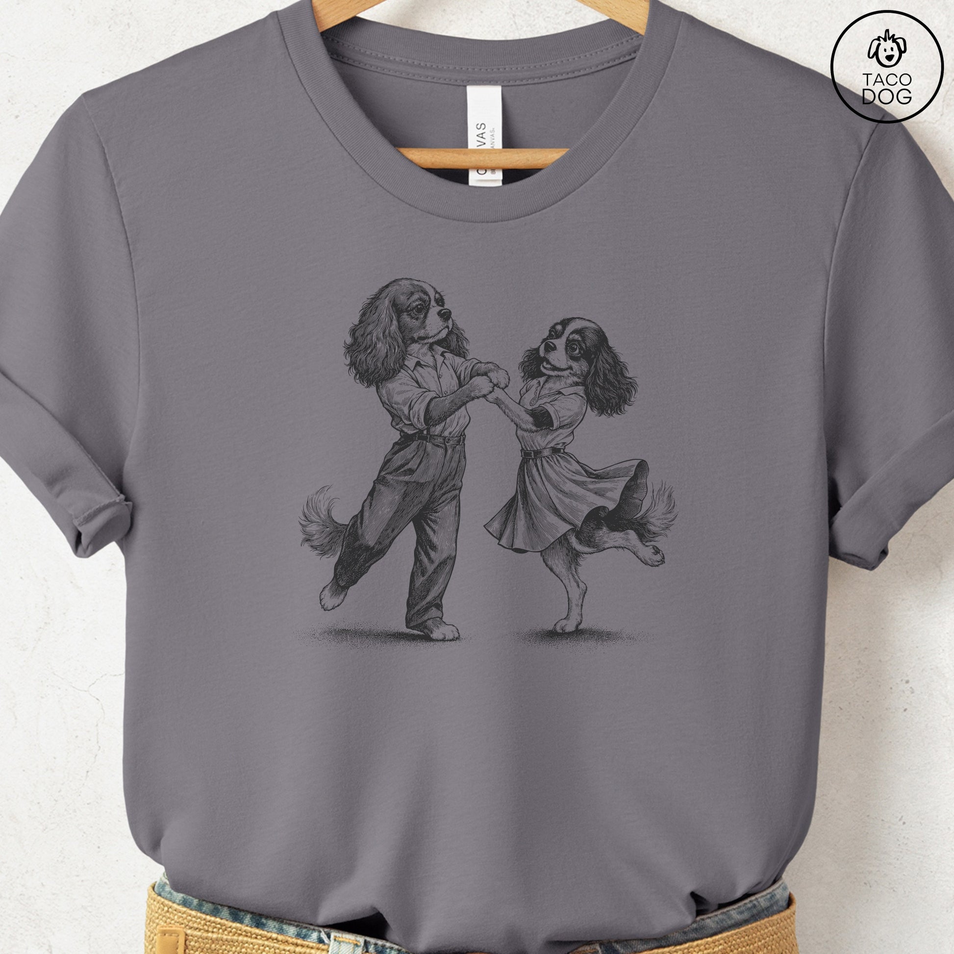 Cavalier King Charles Spaniel Dancing T-Shirt Storm Taco-Dog