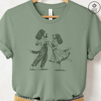 Springer Spaniel Dancing T-Shirt Sage Taco-Dog