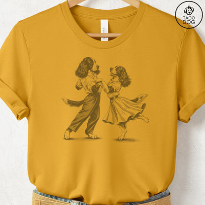 Springer Spaniel Dancing T-Shirt Mustard Taco-Dog