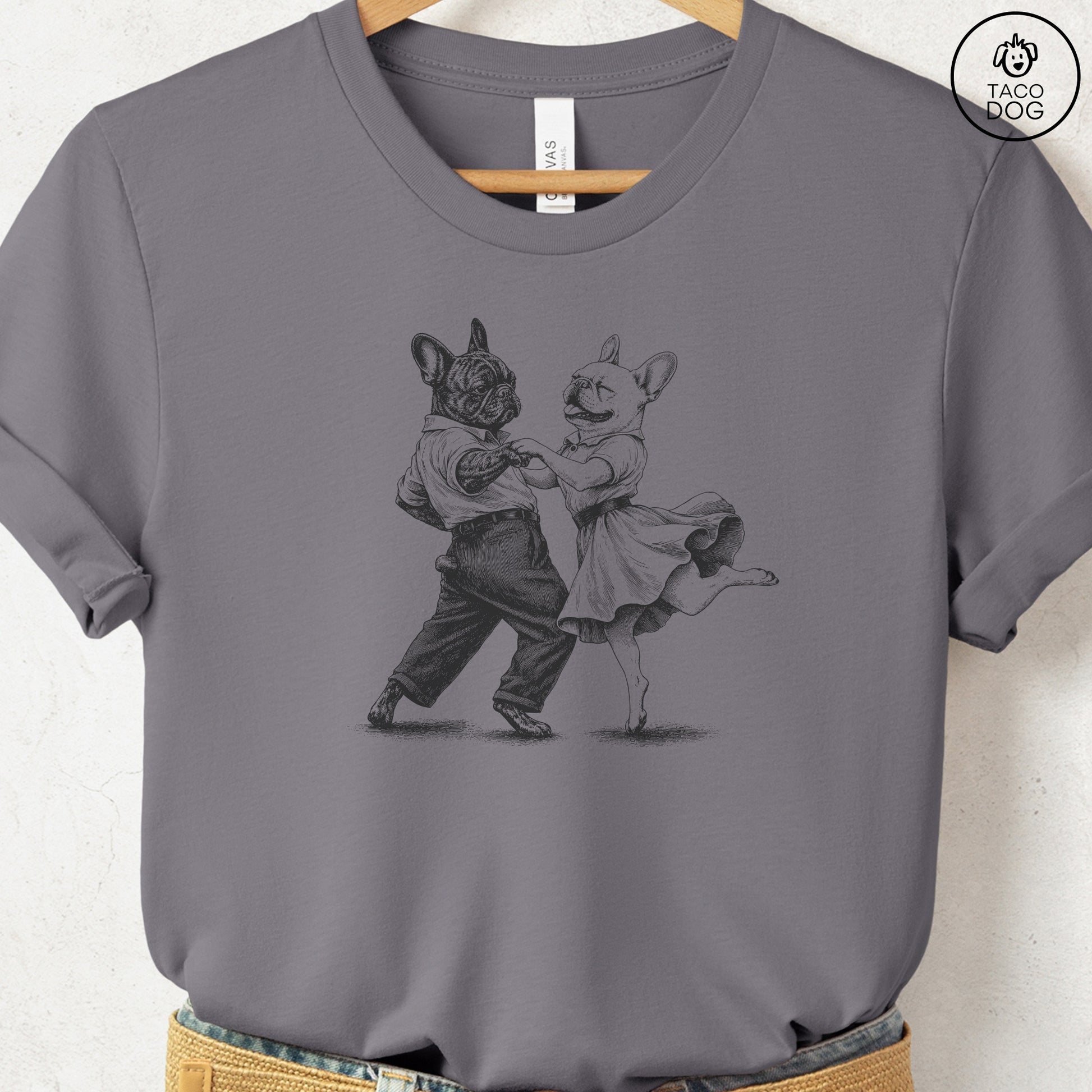 French Bulldog Frenchie Dancing T-Shirt Storm Taco-Dog