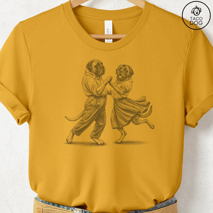 Mastiff Dancing T-Shirt Mustard Taco-Dog