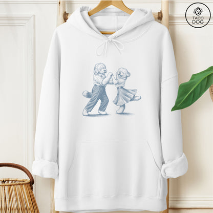 Old English Sheepdog Dancing Hoodie White Taco-Dog
