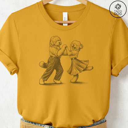 Old English Sheepdog Dancing T-Shirt Mustard Taco-Dog