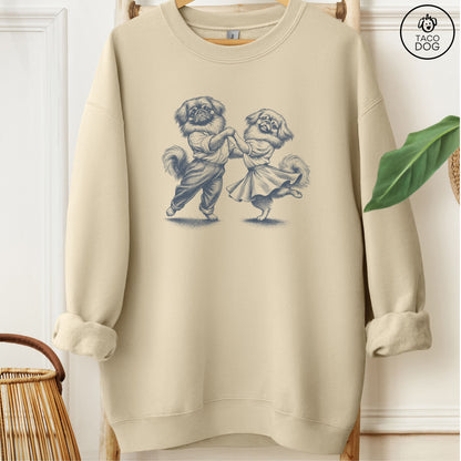 Pekingese Dancing Sweatshirt Sand Taco-Dog