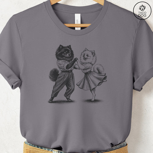 Pomeranian Dancing T-Shirt Storm Taco-Dog