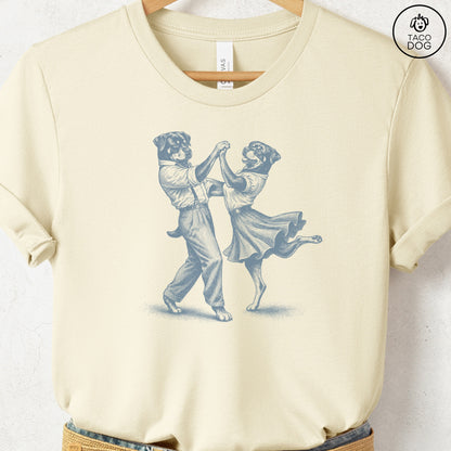 Rottweiler Dancing T-Shirt Natural Taco-Dog