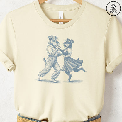 Schnauzer Dancing T-Shirt Natural Taco-Dog