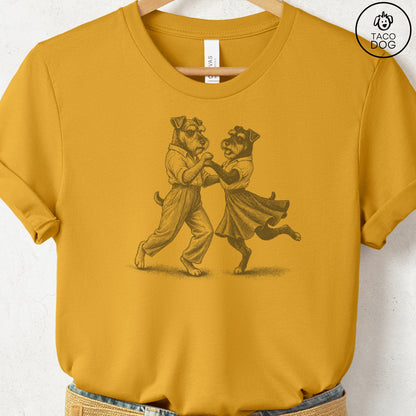 Schnauzer Dancing T-Shirt Mustard Taco-Dog