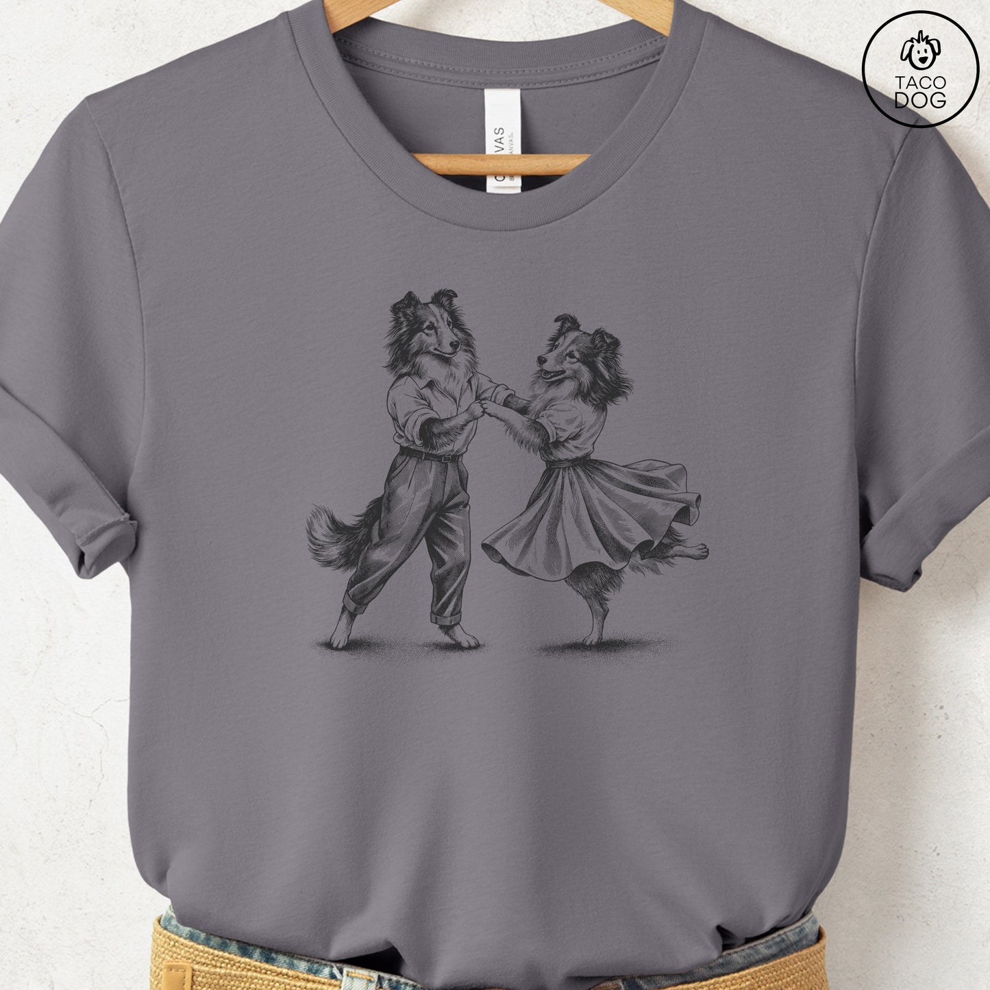 Shetland Sheepdog Dancing T-Shirt Storm Taco-Dog