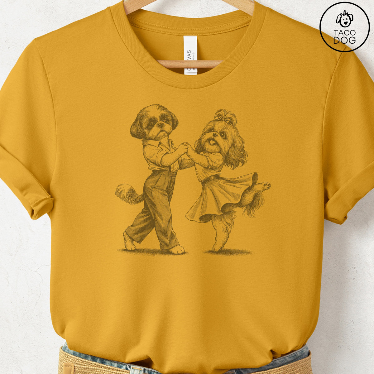 Shih Tzu Dancing T-Shirt, design close-up