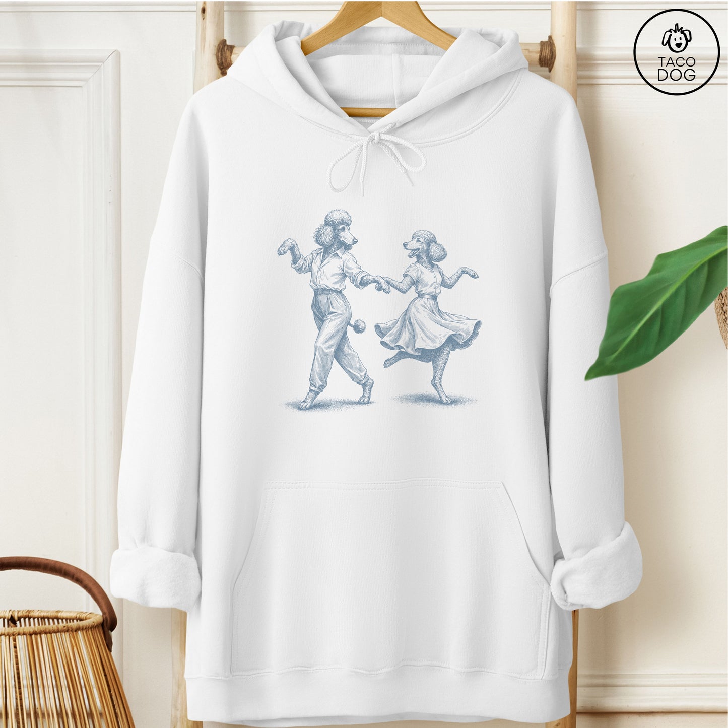 Poodle Dancing Hoodie White Taco-Dog