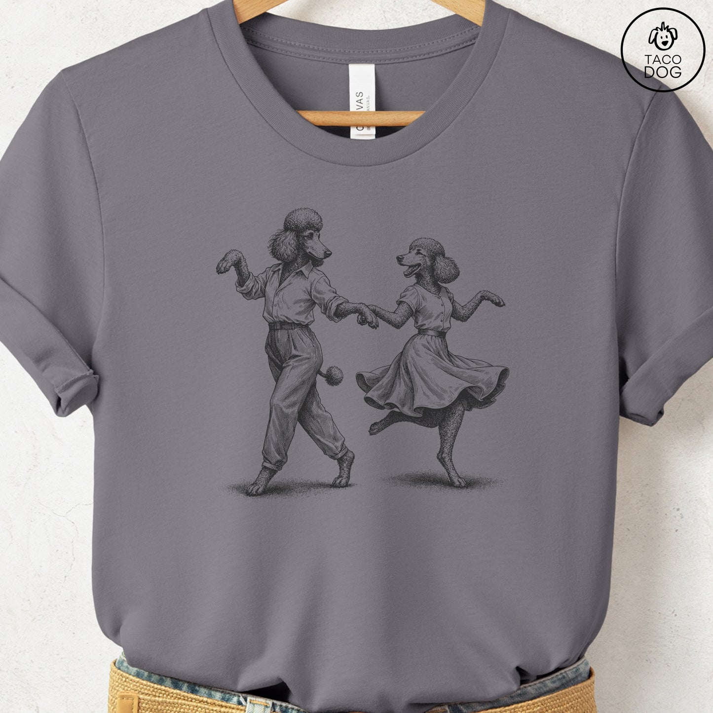 Poodle Dancing T-Shirt Storm Taco-Dog