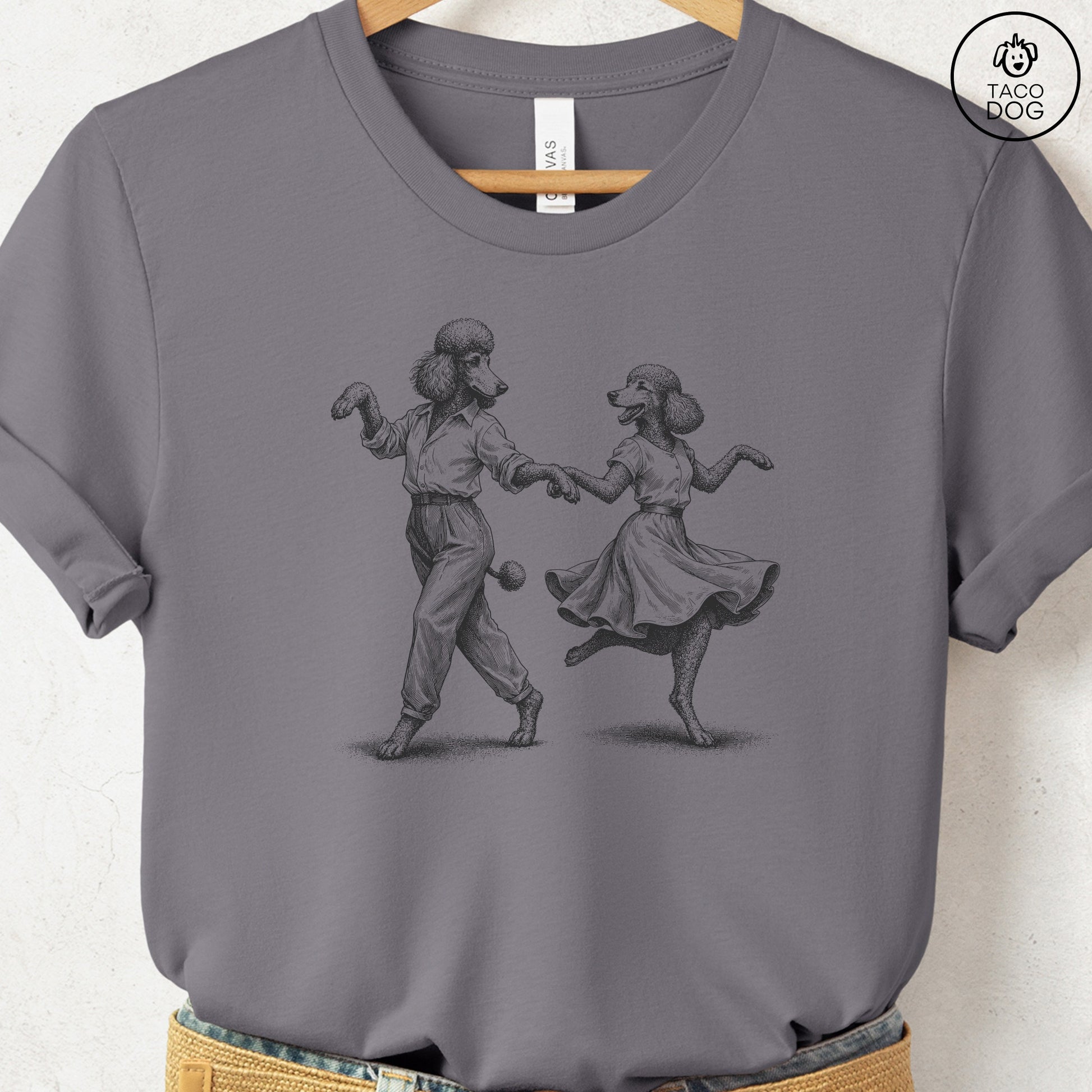 Poodle Dancing T-Shirt Storm Taco-Dog
