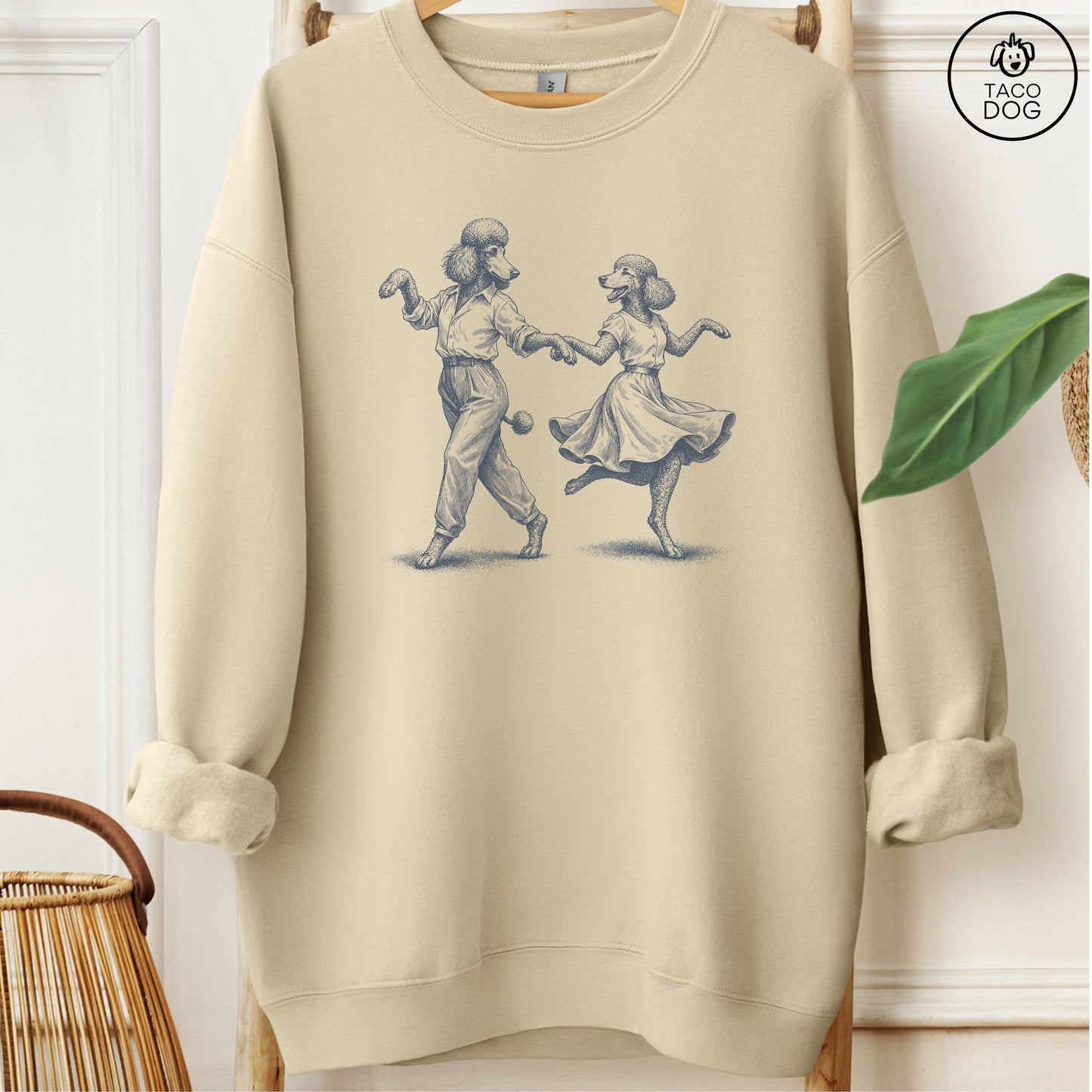 Poodle Dancing Sweatshirt Sand Taco-Dog