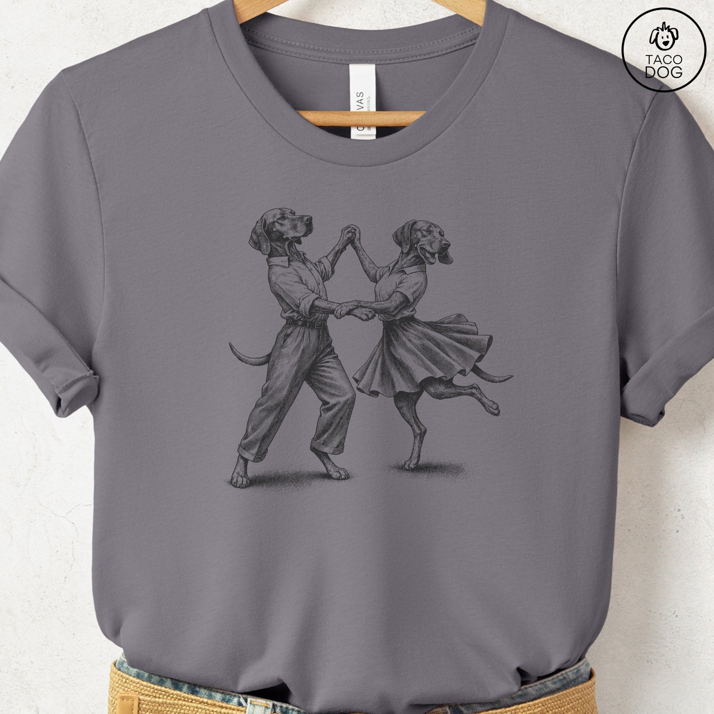 Vizsla Dancing T-Shirt Storm Taco-Dog