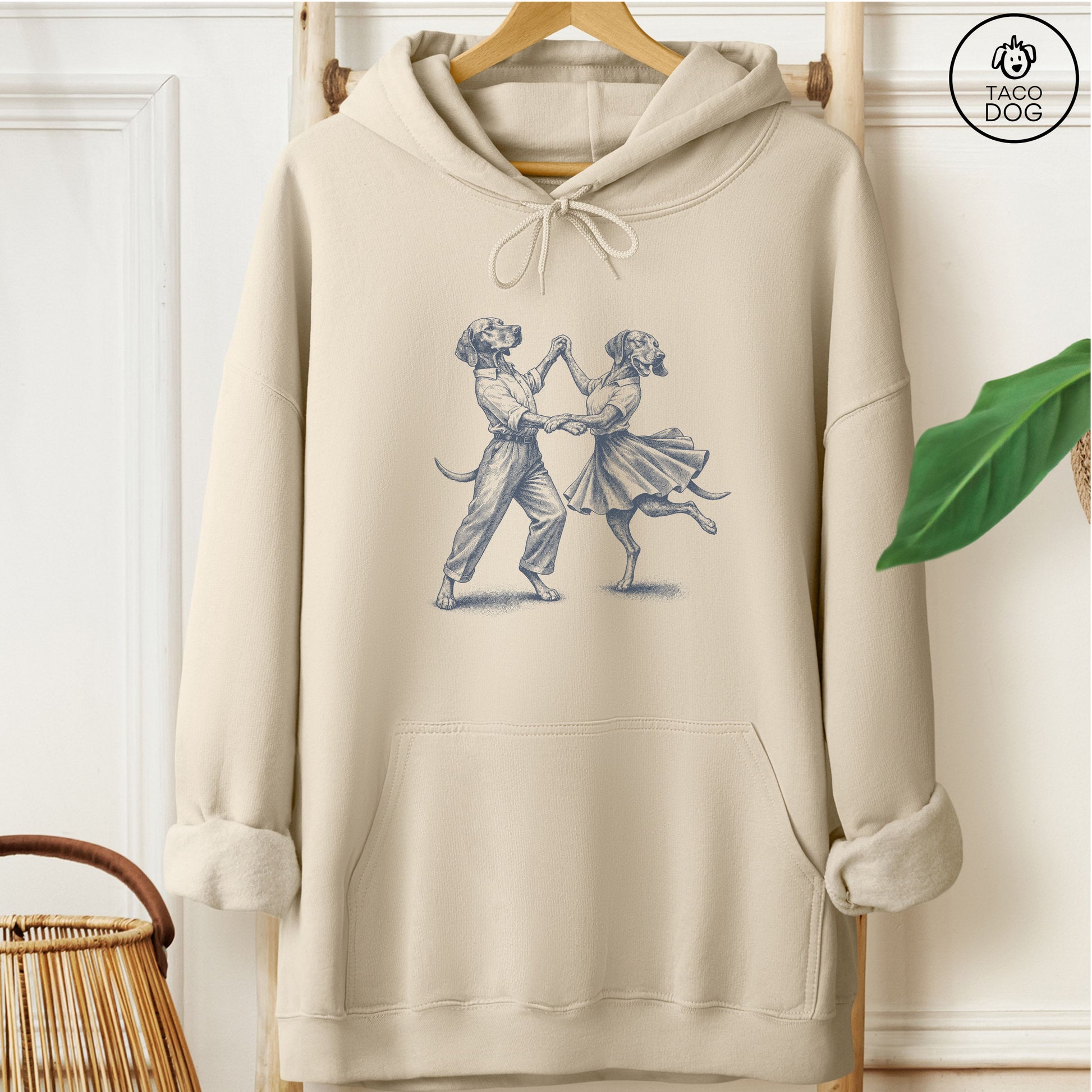 Vizsla Dancing Hoodie Sand Taco-Dog