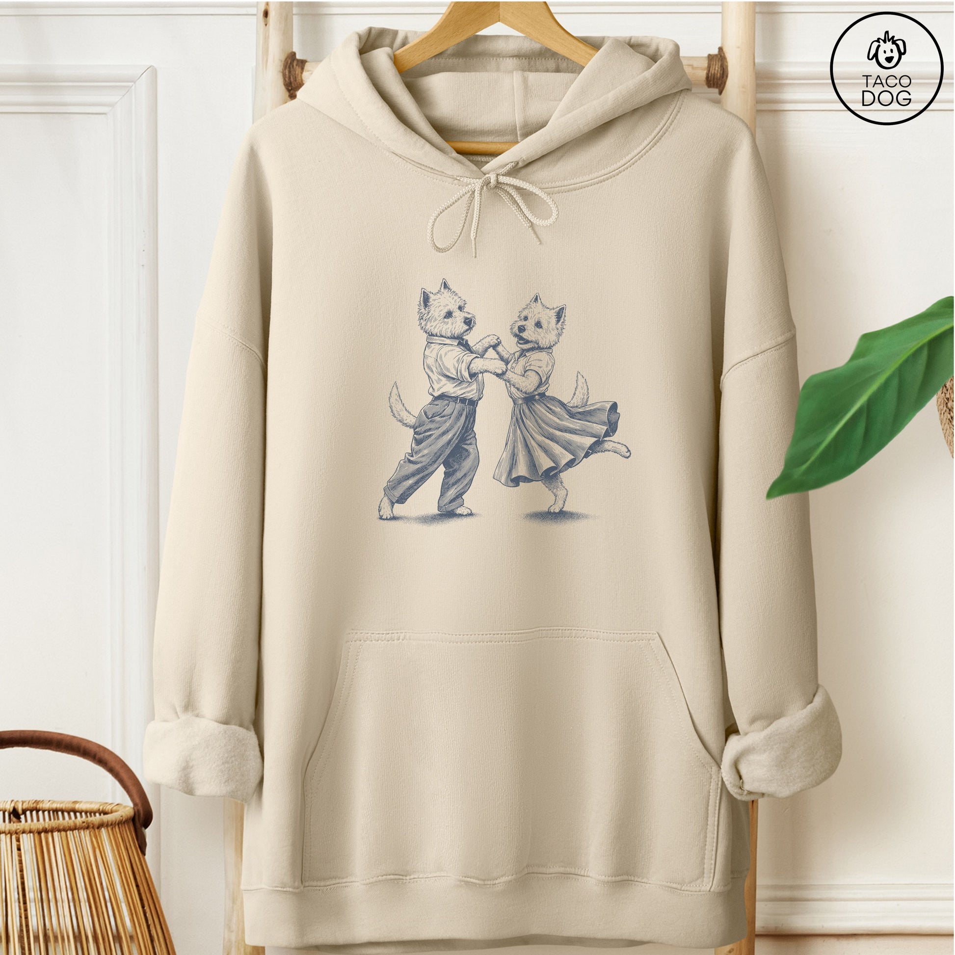 Westie Dancing Hoodie Sand Taco-Dog