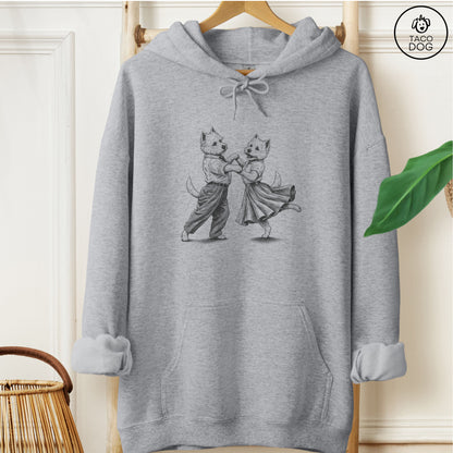 Westie Dancing Hoodie Graphite Heather Taco-Dog