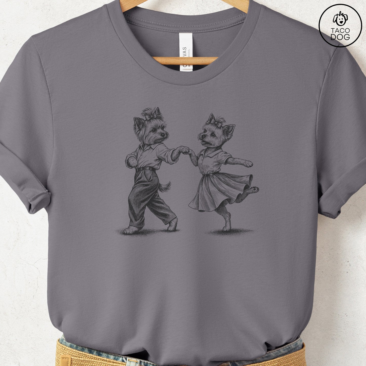 Yorkshire Terrier Yorkie Dancing T-Shirt Storm Taco-Dog